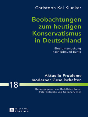 cover image of Beobachtungen zum heutigen Konservatismus in Deutschland